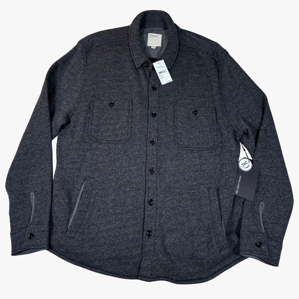 Life After Denim Mens Charcoal Grey Knit Shirt Jacket Shacket XL NEW MSRP $178